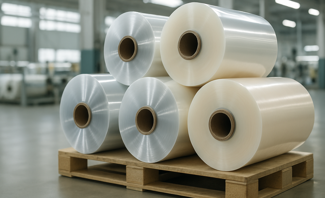 Polymer film & roll stocklots: PU, PP, PE, PET, PVC, B-grade, any dimension